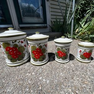 Vintage poppy canisters